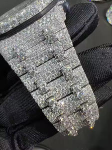 Elegant Luxury Fashion <b>Mens</b> Stainless Steel Case Thick Analog Mechanical Watch Moissanite Diamonds Sport Professional Business - Product Image 3
