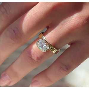 Anillo de compromiso para mujer con diamante cultivado en laboratorio de 2.00 CT, talla cojín, color EF, certificado IGI, de mina antigua, corte oriental-occidental. - Product Image 5
