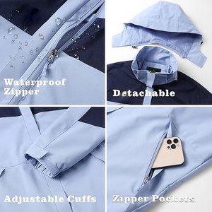 Veste coupe-vent décontractée pour hommes personnalisée OEM pour automne hiver col montant avec logo avant fermeture éclair vêtements d'extérieur - Product Image 4