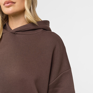 Personnalisé décontracté surdimensionné quart col montant polaire éponge coton sweat à capuche pull à capuche pour les femmes - Product Image 4