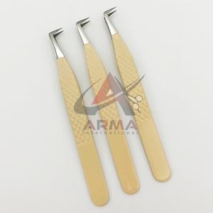 Pinzas de extensión de pestañas de acero inoxidable de mega Volumen de 90 grados, punta de fibra sostenible, pinzas de pestañas de etiqueta privada - Product Image 6