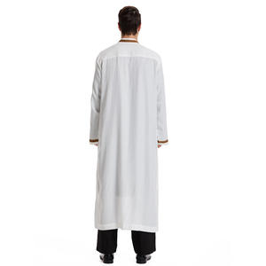 Venta al por mayor árabe Jubbah Thobe bata capa exterior abierta Abaya bordado marroquí Thobes musulmán <span class=keywords><strong>ropa</strong></span> <span class=keywords><strong>de</strong></span> <span class=keywords><strong>hombre</strong></span> - Product Image 5
