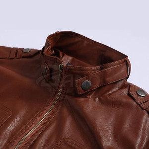 Chaqueta de cuero para hombre personalizada de la mejor calidad, nuevo diseño en cuero polar con cuello levantado, estilo callejero directo desde Pakistán - Product Image 3