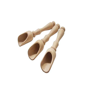 Cuillère à cuillère en bois massif Cuillère de service à manche court Cuillères Artisanat Cuillère à riz en bois - Product Image 4