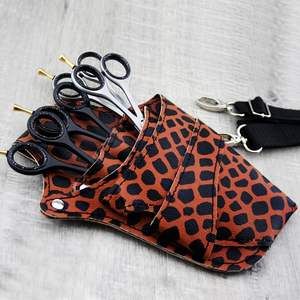 Cheetah Design Hairdressing Scissors <b>Holster</b> Waist Pouch High Quality Bag Cheetah Texture Barber Comb Holder - Product Image 2