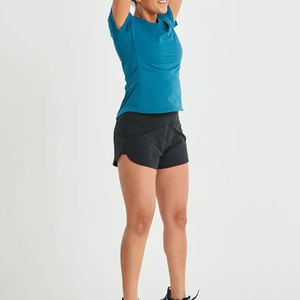 Short de gymnastique respirant pour femmes High Street du fabricant professionnel Design de logo personnalisé Fermeture à cordon 100% coton Été - Product Image 6