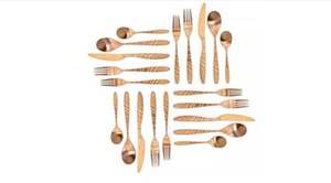 Cuchara de boda de acero inoxidable con mango marrón pulido con espejo perfecto para hostelería y comedor de restaurante hecho en La India - Product Image 5