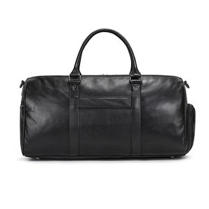Men's Genuine Leather Carry-on Luggage <b>Big</b> Casual Style <b>Travel</b> Duffel Handbags with Zipper Closure <b>for</b> Men - Product Image 2