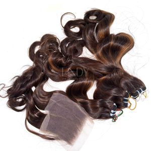 Mejor calidad Precio al por mayor 100% Paquetes de color ondulado de cabello humano vietnamita y cierre para hacer peluca - Product Image 3