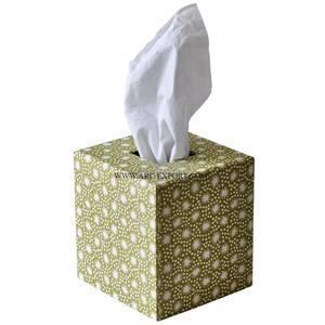 Diseño tradicional Madre de perla Trabajo Mesa para el hogar Caja de almacenamiento de pañuelos Forma y tamaño personalizados Caja dispensadora de pañuelos de madera - Product Image 2