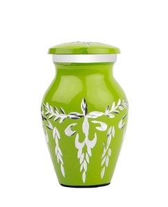 Urnes de crémation pour cendres humaines-Urne funéraire souvenir pour cendres fabriquée à la main-Coupe diamant abordable (petit lot de 1 vert citron) - Product Image 4
