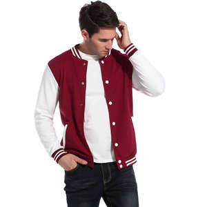 Chaquetas de Béisbol para Hombre de Buena Calidad con Mangas de Cuero al por Mayor, Chaqueta Universitaria de Cuero de Manga Larga, Cortavientos y Acolchada para Hombre - Product Image 5