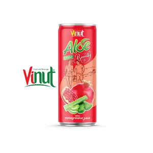 석류 주스와 함께 250ml VINUT 뷰티 알로에 베라 음료 최고 품질의 병 베트남의 최신 OEM 음료 공급 업체
