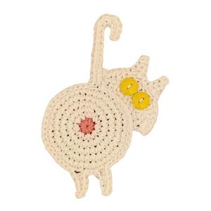 Crochet Cute Cartoon Spot Cat Butt <b>Coasters</b> Fabric Knitted <b>Coasters</b> for Home Dining Table Modern Minimalist Design - Product Image 5