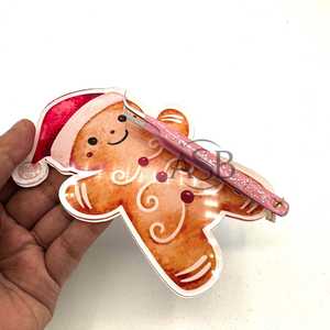 Tuile de cils en acrylique de Noël en pain d'épice avec pince à épiler Tuile de cils durable Impression de logo personnalisé Service OEM - Product Image 6