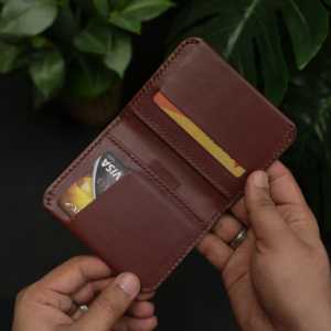 WF Leathercraft No. 108 Slim Ever Card Full-Grain Leather Hand-Stitched Credit Card Wallet Buck <b>Brown</b> Color 5 Year Warranty - Product Image 1