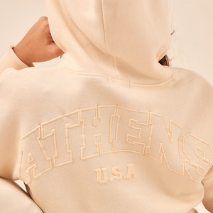 Sudadera con capucha recortada con estampado de soplo de Atenas de alta calidad para invierno Logotipo personalizado Talla XS - Product Image 4