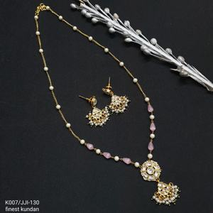 Women's Real Jadau Kundan Pink Stone Small Pendant <b>Set</b> With Earrings Ethnic Fashion <b>Indian</b> Traditional <b>Jewelry</b> for Women - Product Image 1