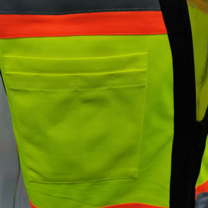 Ropa DE SEGURIDAD reflectante negra de alta visibilidad, chaleco de seguridad reflectante personalizado de alta visibilidad con bolsillos - Product Image 4