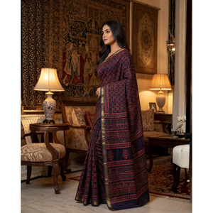 Chal étnico Chanderi con blusa y sari con estampado digital - Product Image 2