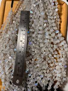 Cuentas de piedras preciosas de fuego múltiple con forma de fantasía facetadas de piedra lunar arcoíris natural - Product Image 2