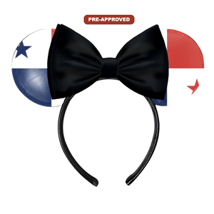 Diadema de Vinilo Personalizada con Orejas de Ratón y Diseño de Lazo, Tema de la Bandera de Panamá, Ajuste Universal - H.E.R. Accesorios - Product Image 1