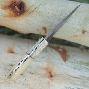 Cuchillo de caza de supervivencia para acampar al aire libre profesional, hoja de acero Damasco de Color personalizado, Pakka OEM mango de madera, garantía de 3 años - Product Image 4