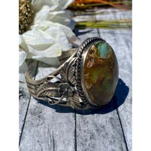 Betty a Lee Navajo Handmade Royston Turquoise & Sterling <b>Silver</b> Fashion <b>Cuff</b> <b>Bracelet</b> - Product Image 3