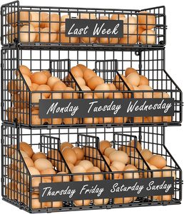 3 Tier Eco-Friendly Stainless Steel <b>Egg</b> Storage Rack Large Capacity <b>Egg</b> Organizer <b>Basket</b> Kitchen Counter Stackable <b>Egg</b> Holder - Product Image 1