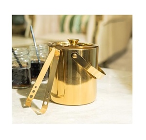 New Arrival Round Shape Brass Wine Cooler With Handle for Large Champagne Chiller Beer Ice Bucket for <b>Bar</b> and Night Clubs - Product Image 1
