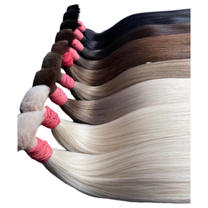 สำหรับการต่อผมบริสุทธิ์100% บริสุทธิ์แบบลอนหลวมหลายแบบลอนคลื่นธรรมชาติแบบตรง Jerry Curl Fumi สีน้ำตาล - Product Image 1