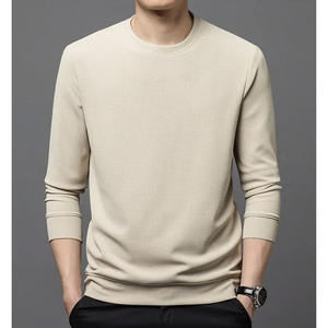 เสื้อยืดคอกลมแขนยาวสำหรับผู้ชายมาใหม่เสื้อแนวสตรีทสีพื้นเสื้อพลัสไซส์สำหรับผู้ชาย - Product Image 5