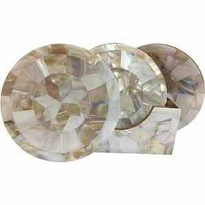 ชุดถาดรองแก้วประดับมุกทำมือสำหรับเครื่องดื่มที่เหมาะสำหรับการตกแต่งบ้านที่หรูหรา - Product Image 3