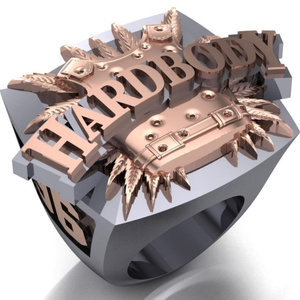 Bague Hip Hop personnalisée pour homme en argent sterling avec logo initial, lettre, nom, moissanite Ice VVS, style champion, mariage - Product Image 5