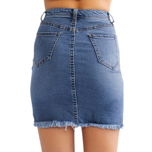 Últimos diseños, Falda vaquera para mujer, logotipo personalizado/Color, transpirable, cómoda, lo mejor, Falda vaquera de alta calidad con antiarrugas - Product Image 3