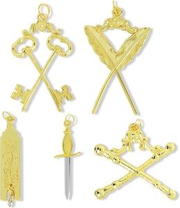 Ensemble de bijoux de collier de qualité supérieure pour les frères de la loge maçonnique - Régalia officielle pour les membres de la loge - Product Image 2
