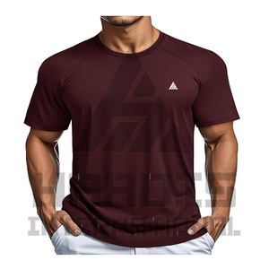 T-shirt en molleton pour homme à manches courtes personnalisé, 100% polyester, uni, séchage rapide, respirant, coupe classique, col rond, vêtements décontractés, 150g - Product Image 4