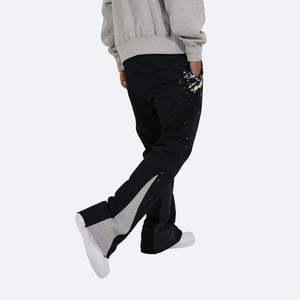 Pantalones de chándal acampanados informales de alta calidad personalizados para hombre, pantalones de chándal apilados con cintura elástica para hombre - Product Image 4