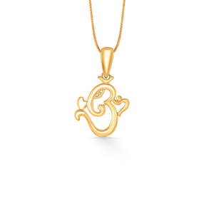 Colgante de Oro Omkar para Mujer - Elegante Amuleto Religioso - Product Image 2