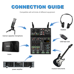 Biner UF4-M Interface Audio USB Professionnelle 4 Canaux Console de <span class=keywords><strong>Mixage</strong></span> Audio Domestique avec Microphone Sans Fil pour Karaoké et <span class=keywords><strong>PC</strong></span> - Product Image 3