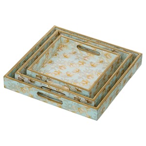 Decorative Wooden Enamel Serving Tray Stylish Tableware Tray For Home - Product Image 3