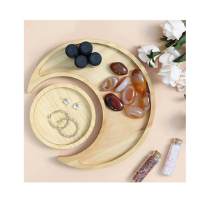 Bandeja de Madera con Diseño de Luna y Estrella para la Fiesta del Ramadán, Eid Mubarak, Decoración Artesanal para Festivales Musulmanes - Product Image 6