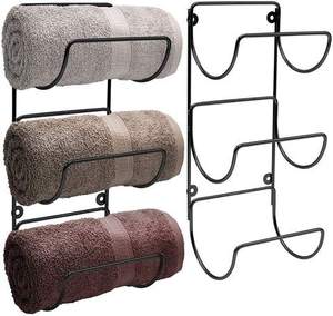 Stylish Wall-Mounted Metal <b>Towel</b> Rack Easy Installation for Bathrooms Functional Office Organizer - Product Image 6