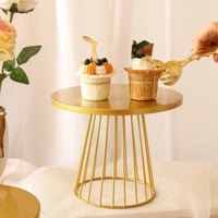 Magnifique support à gâteau rond en métal écologique, plateau de présentation de desserts, plateau de fête d'anniversaire, plateau de mariage, support à cupcakes, plateau de table