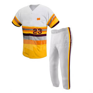 Diseño personalizado 100% Poliéster Uniforme de béisbol Transpirable Ropa deportiva de secado rápido Precio bajo Conjuntos de secado rápido - Product Image 4