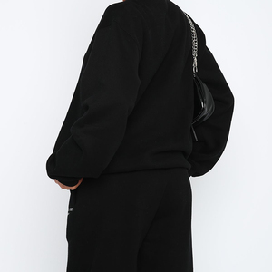 Women's Casual Fall Winter Oversized Sweatshirt with <b>Drop</b> Shoulder and Puff Printing Custom Logo Long Crew Neck - Product Image 3