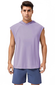 Premium Quality Men's <b>Sleeveless</b> <b>Hoodie</b> Shirt Soft Stretch Fabric Gym Training Top Breathable Sportswear Custom Branding Private - Product Image 1