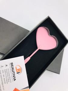 Vente en gros miroir d'extension de cils en acier inoxydable rose bébé en forme de coeur poignée confortable pince à sourcils de marque privée - Product Image 4