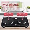Table de cuisson à induction double Uten 1500W+750W avec plaque en acier inoxydable, contrôle de thermostat séparé et commandes lumineuses - Product Image 4