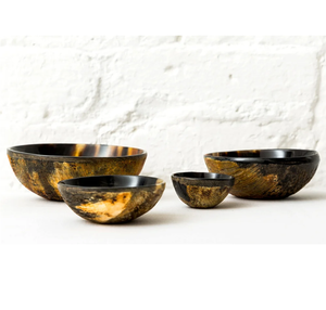 Wholesale Eco-Friendly Buffalo Horn Serving Bowl Classic Design Dishwasher Safe for Hotels White and <b>Black</b> - Product Image 6